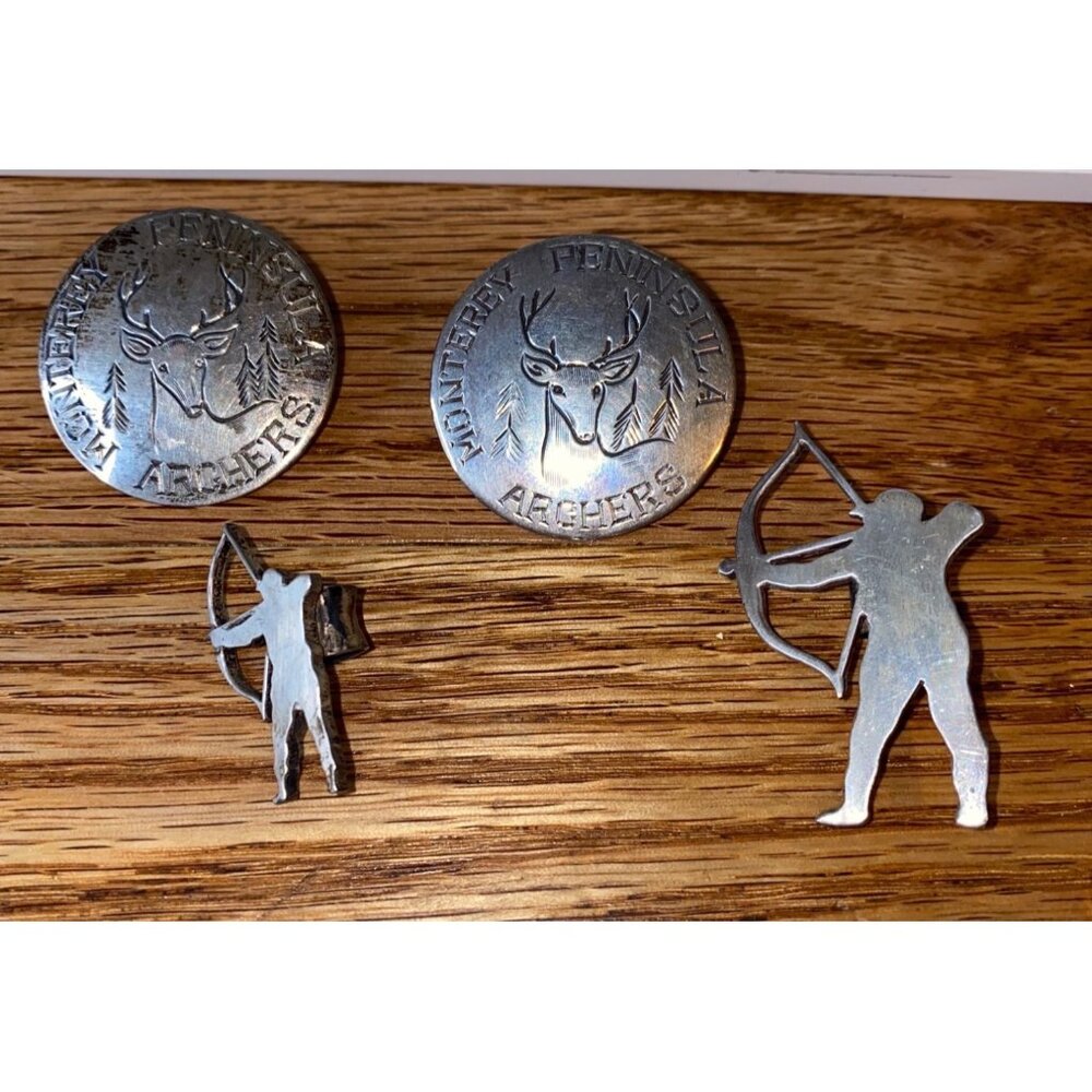 Monterey Peninsula Archers Vintage Bolo Tie Holder Set
